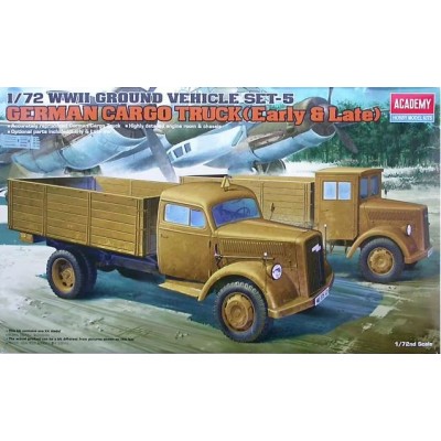 GERMAN CARGO TRUCK ( EARLY & LATE ) - 1/72 SCALE - ACADEMY 13404